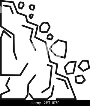 Landslide Icon Land Slide Natural Disaster Falling Rocks Rock Vector ...