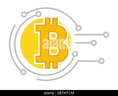 Virtual system for payment and investment, bitcoin cryptocurrency Stock Vector