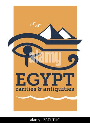 Egypt rarities and antiquities, discovering ancient culture and heritage Stock Vector