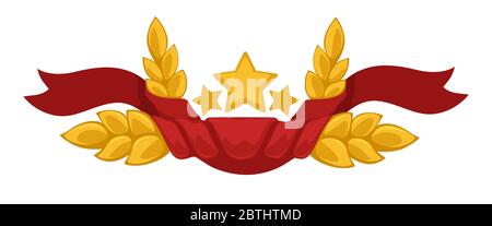 Banner with stars and spikelets or foliage vector Stock Vector