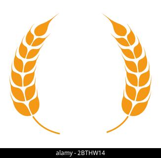 Wheat spikelets forming wreath, barley spikes round vector Stock Vector