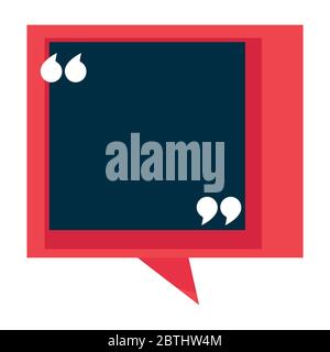 Empty quotation banner with citation marks blank note Stock Vector