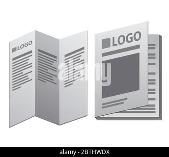 illustration of the leaflet and booklet template samples on the white background Stock Vector