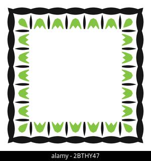 Colored frame, blank background vector design in green and black colors. Stock Vector