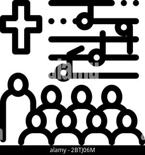 church choir icon vector outline illustration Stock Vector