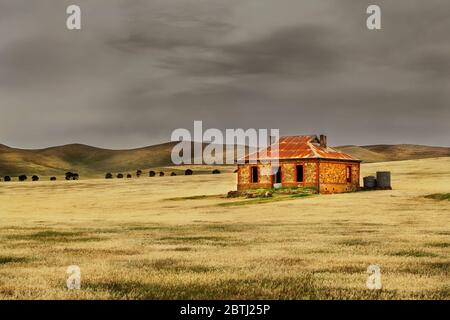 Famous Cobb & Co Cottage ruin in Burra. Stock Photo