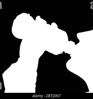 drinking from the bottle vector Stock Vector