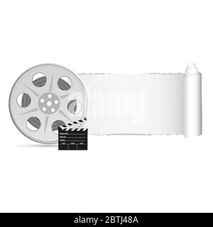 film tape with tearing paper color vector illustration Stock Vector