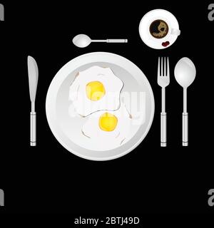 egg and cup of coffee vector illustration Stock Vector