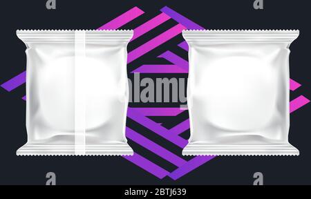 mock up illustration of food pack on abstract background Stock Vector