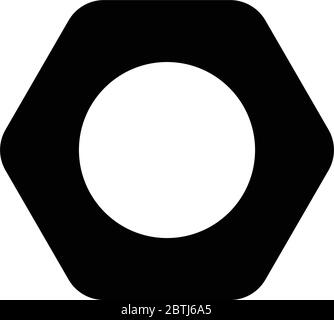 Hex nut icon flat simple vector symbol and bonus icon isolated on white Stock Vector