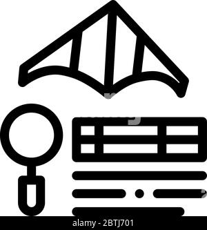 kite flight research icon vector outline illustration Stock Vector