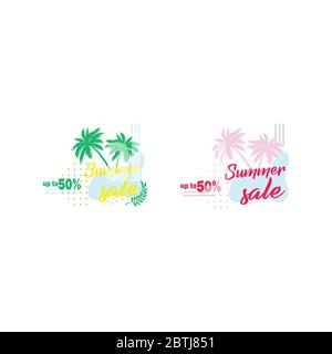 Set vector template for summer discounts and sales. Low prices up to 50% Stock Vector