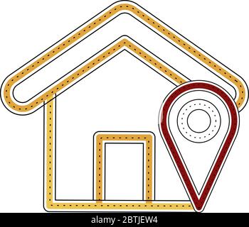 House and map pin Stock Vector