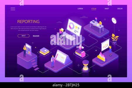 Data analysis - modern colorful isometric vector illustration Stock Vector