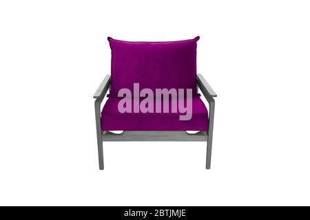 Pink armchair. Modern designer chair on white background. Texture chair. Stock Photo