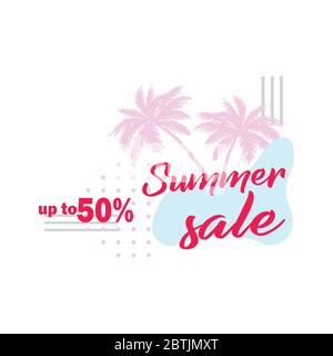 Summer discounts and sales vector template for social media. Stock Vector