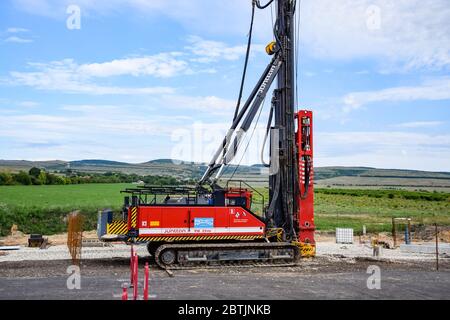 The process of building the building. A construction site. Stock Photo