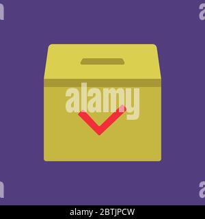 Presidential election 2020. Ballot box. Vote for the president. Vector illustration isolated on blue background Stock Vector