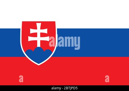 Official Large Flat Flag of Slovakia Horizontal Stock Photo