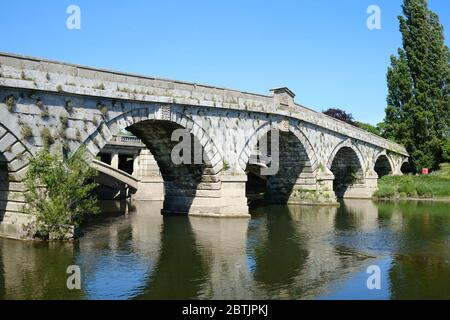 Atcham Bridge, and 18th-century road bridge over the River Severn in Shropshire Stock Photo