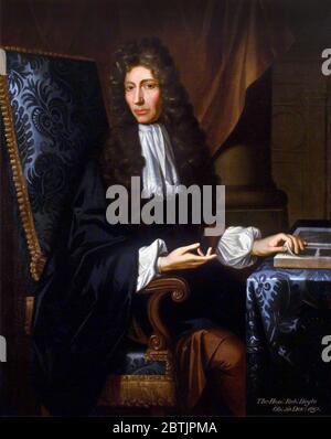 Robert Boyle, portrait by Johann Kerseboom, oil on canvas, 1689. Stock Photo