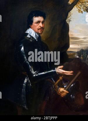 Thomas Wentworth, 1st Earl of Strafford  (1593-1641), portrait by studio of Sir Anthony Van Dyck, oil on canvas, c.1636. Stock Photo