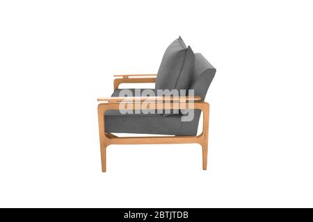 Grey armchair. Modern designer chair on white background. Texture chair. Stock Photo