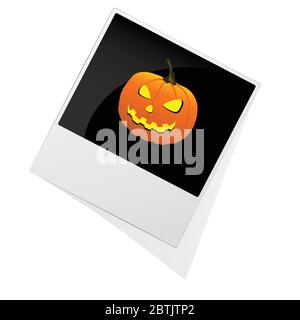 photo pumpkin for Halloween vector illustration Stock Vector