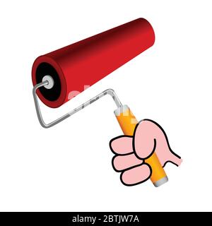 roller for painting color vector illustration Stock Vector