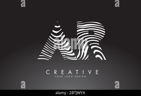 Letters AR Logo with black and white negative space design. Letters A ...