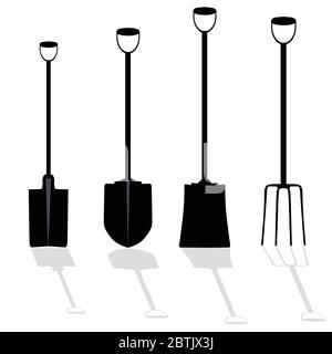 shovel art vector illustration on white background Stock Vector