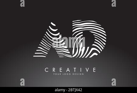 AD A D Creative Modern Black Letters Logo Design with Brush Swoosh ...