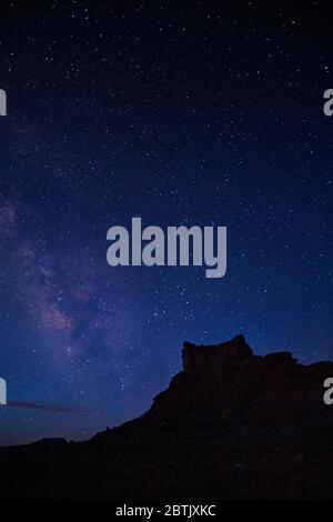 UT00681-00...UTAH - The Milkyway just before dawn in the Valley of the Gods. Stock Photo