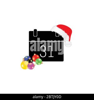 new year calendar color vector illustration Stock Vector