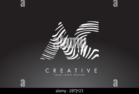 Letters AC Logo with black and white negative space design. Letters A ...