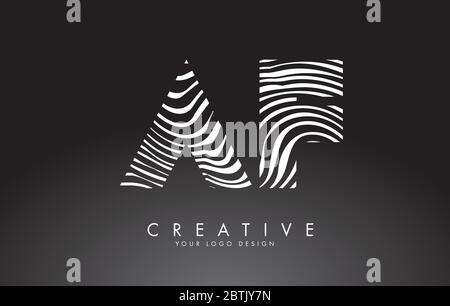 AF A F Creative Modern Black Letters Logo Design with Brush Swoosh ...