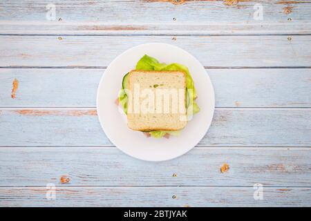 Sandwich for breakfast on the table Stock Photo