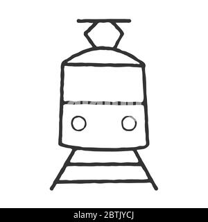 Electric train. Vector illustration in Doodle style for theme design and decoration, simple style Stock Vector