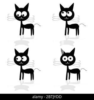 sweet and fuuny cat vector illustartion Stock Vector