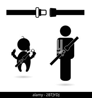 seat belt with people icon vector illustration Stock Vector