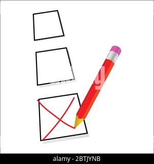 test ticking vector illustration on a white background Stock Vector