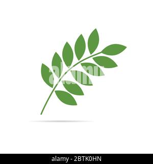 twig with leaves green vector illustration Stock Vector
