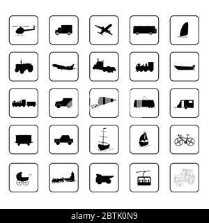 transport icon black vector illustration Stock Vector