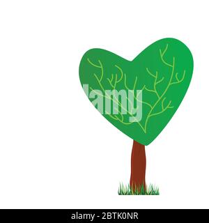 tree with heart vector illustration Stock Vector