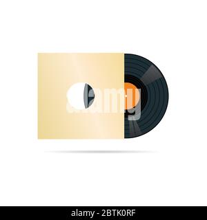 vinyl record in blank cover vector illustration Stock Vector