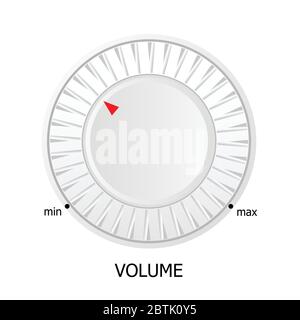 white volume knob vector illustration on white background Stock Vector