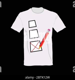 T-shirt with ticking vector illustration Stock Vector