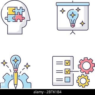 Creative approach RGB color icons set Stock Vector