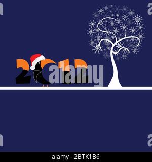 tree in white flake and 2012 vector illustration Stock Vector